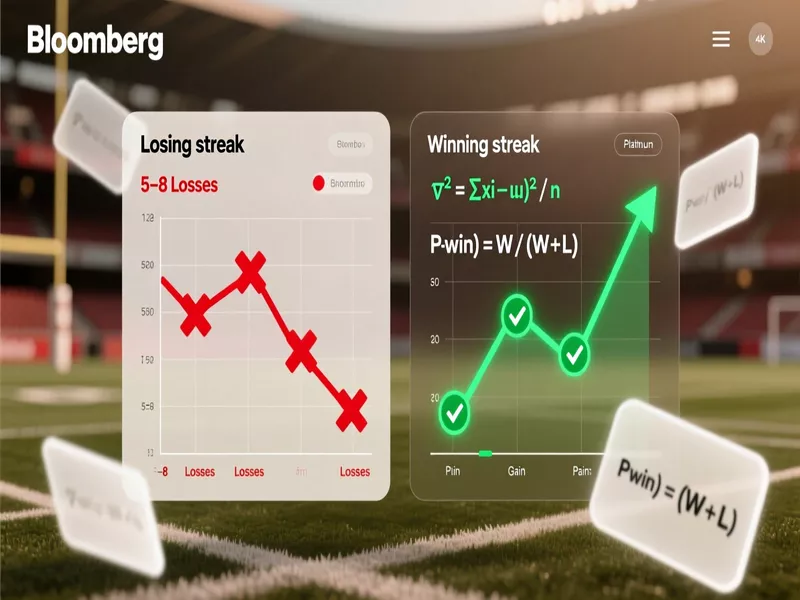 Statistical variance visualization showing betting losing and winning streaks with mathematical analysis